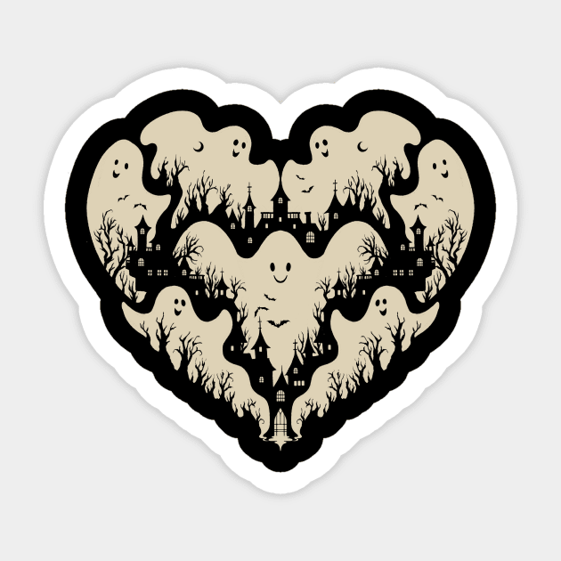 Ghost Castle Sticker by Episodic Drawing